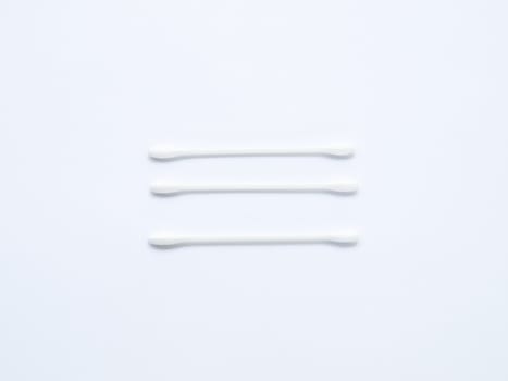 White cotton buds isolated on white background