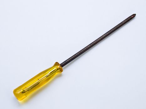 Used screwdriver isolated on a white background