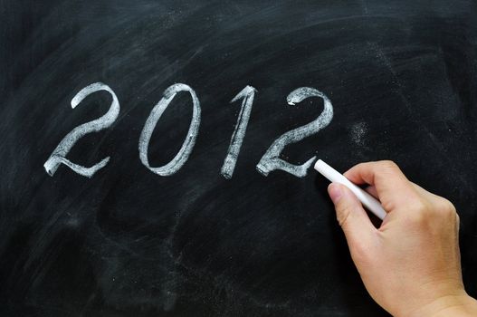 Blackboard / chalkboard with a handwriting of year 2012. 