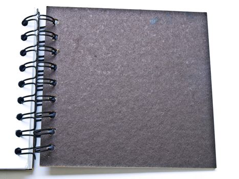opened spiral binding notebook cover