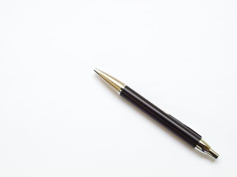 Black ball pen isolated on white background