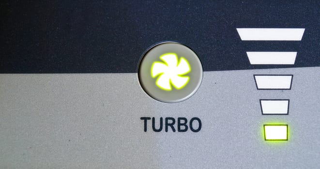 Green light turbo button as background