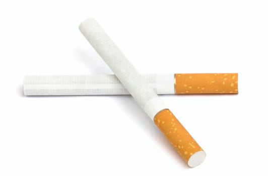 Two cigarettes it is isolated on a white background