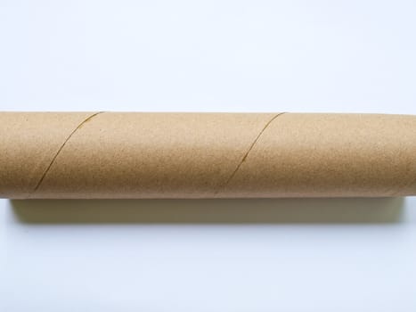 Light brown roll paper isolated on white background