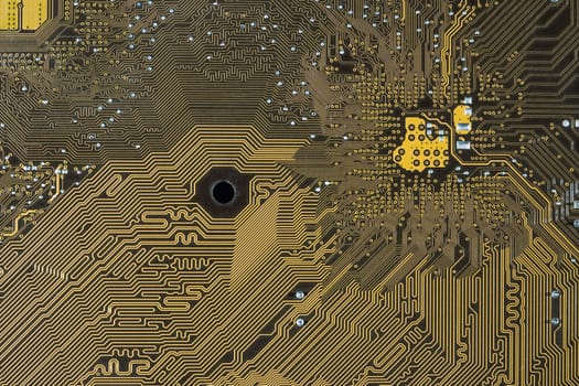 The electronic circuit close up