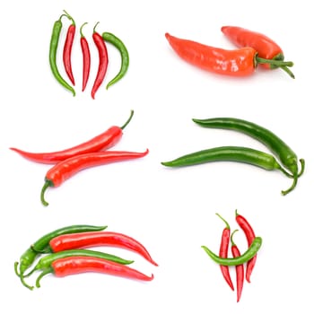 collection of red and green peperoni