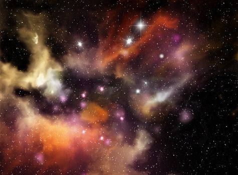 Colorful space nebula ( abstract background )