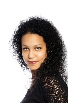 Fresh beauty of curly hair African woman