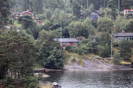 scenic view of the houses on the seafront
