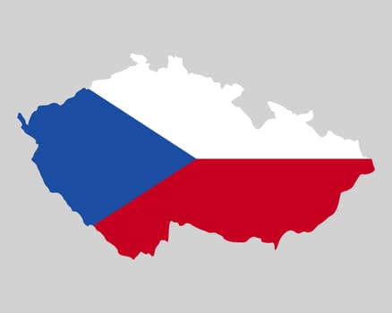 Map and flag of Czech Republic