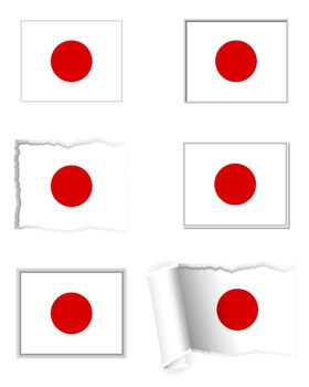 Japan flag set