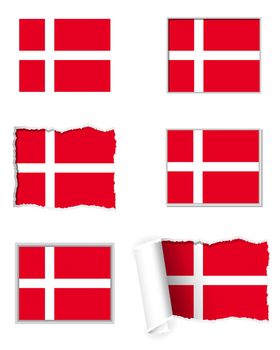 Denmark flag set