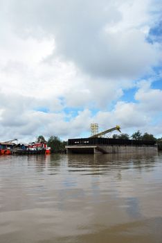 coal transport activities on the river