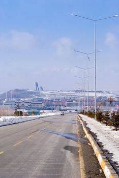 View on Erzurum from road to Palandoken. Turkey