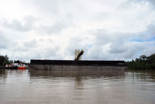 coal transport activities on the river