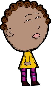 Cartoon of innocent looking mixed race child