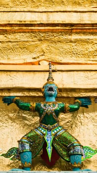 Thai Giant stucco in the Grand Palace Bangkok Thailand