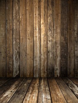 Grunge wooden panel and floor room background
