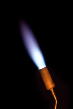 Gas torch on a black background
