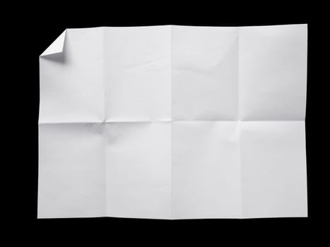 Empty white Crumpled paper on black background