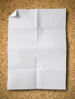 Empty white Crumpled paper on Particle board background