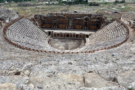 Theater ruins in Hieropolis, Pamukkale, Turkey 