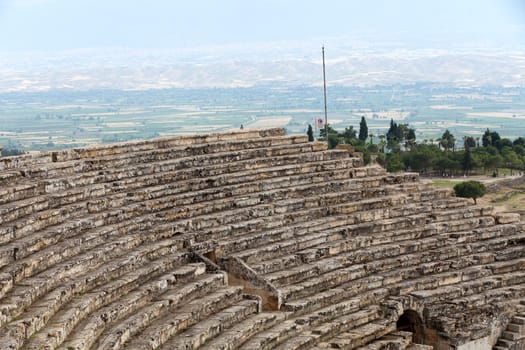 Theater ruins in Hieropolis, Pamukkale, Turkey 