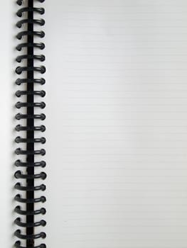 Open White single page notebook with line