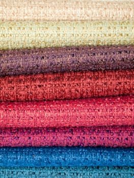 Many examples of colored cotton lining layer