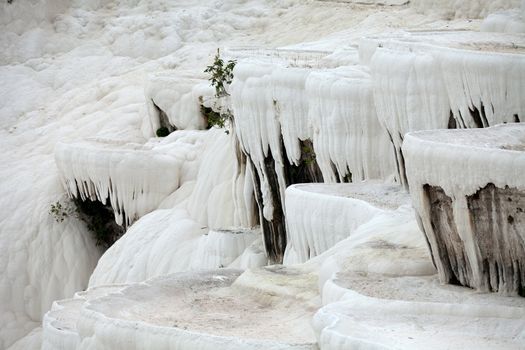 Travertine pools and terraces in Pamukkale Turkey 
