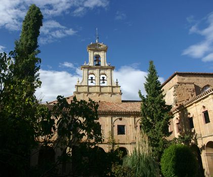 Cister monastery in Canas, Rioja, Spain, view from cloister