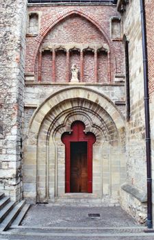 door of cahors , france, cathedral