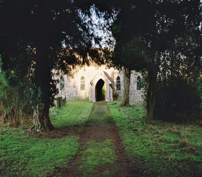 path leading to old english country church in Godington