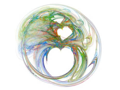 fractal heart in mutiples colors