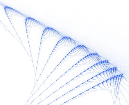 fractal resembling a fan, diagonal over white