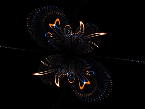 a high res fractal that resembles a phoenix, lot of small sparks