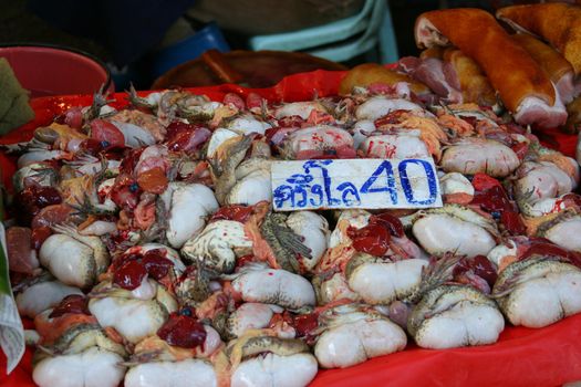 Frogs for sale at a market in Bangkok, Thailand