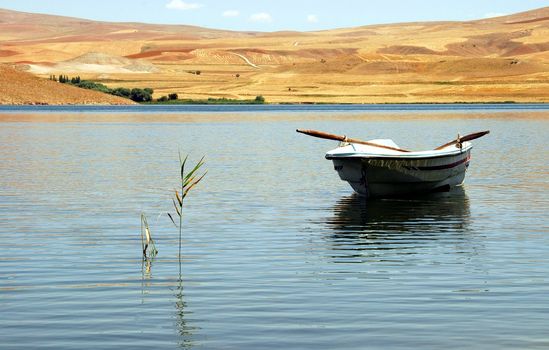 boat on the water in turkish lake