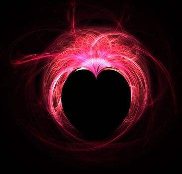 red fractal heart over black