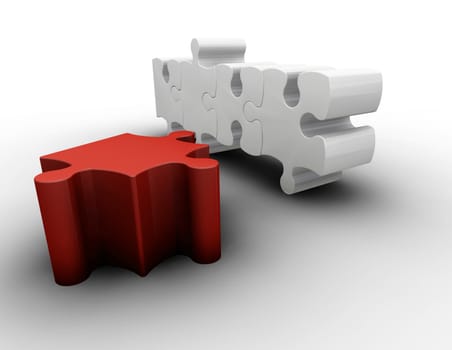 3D render of puzzle pieces