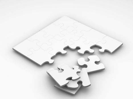 3D render of an unfinished puzzle