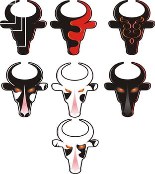 Image of the bull, symbol of year, on a white background
