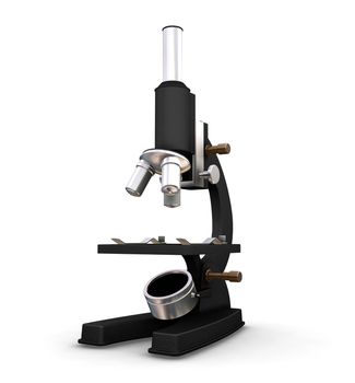 3D render of a microscope