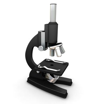 3D render of a microscope