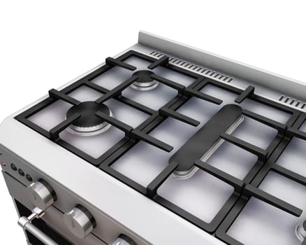 3D render of a close up of an oven