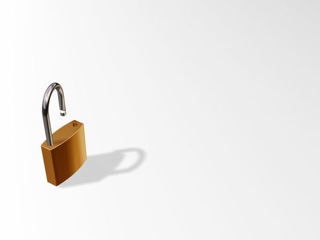 3d render of unlocked lock