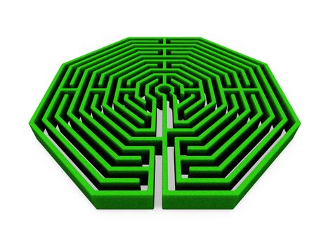 3D render of a maze