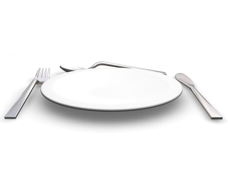 3D render of a place setting