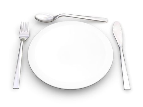 3D render of a place setting