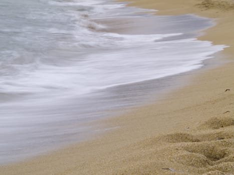 waves on the beach, time exposure